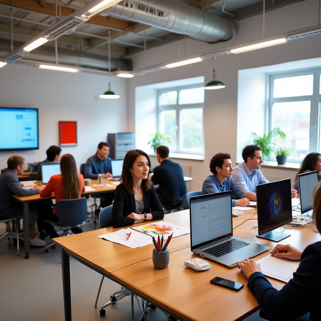 Ambiente creativo en nuestras instalaciones